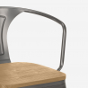 sedie stile Lix design industriale bar cucina steel wood arm light Prezzo