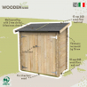 Rimessa box in legno casetta addossata attrezzi per giardino Ambrogio 155x85 Nature Vendita