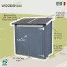 Rimessa box in legno casetta addossata attrezzi per giardino Ambrogio 155x85 Rocks Vendita