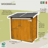 Rimessa box in legno casetta addossata attrezzi per giardino Ambrogio 155x85 Sunset Vendita