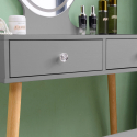Postazione trucco grigio scandinavo cassetti specchio LED Serena Grey Catalogo