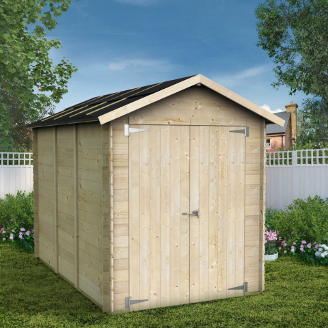 Box per attrezzi e casetta da giardino in legno naturale Fiamma 178x273 Promozione