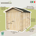 Box per attrezzi e casetta da giardino in legno naturale Fiamma 178x273