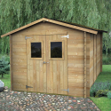 Casetta in legno da giardino attrezzi rimessa porta doppia Hobby 248x248 Promozione