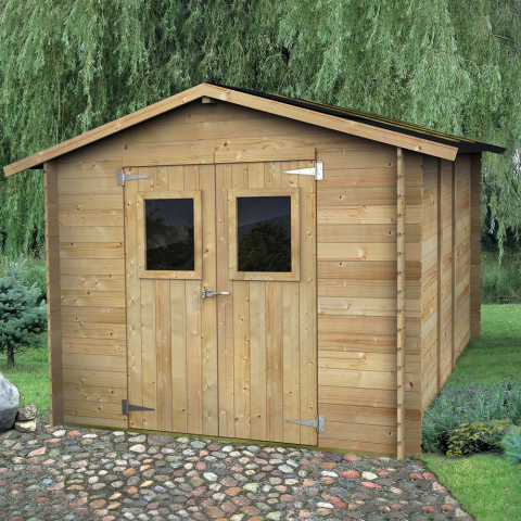 Casetta in legno da giardino attrezzi rimessa porta doppia Hobby 248x248