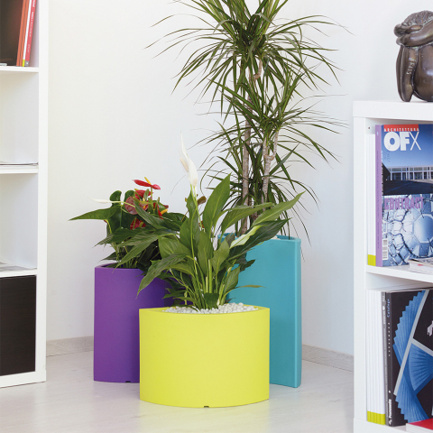Set fioriera 3 vasi colorati per piante design casa giardino Tris Petalo