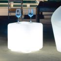 Tavolino cubo luminoso LED da esterno 43x43cm bar ristorante Cubo Bò