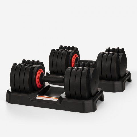 Coppia manubri 2 x 25 kg palestra fitness peso regolabile carico variabile Oonda Promozione