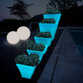 Vaso design quadrato luminoso fluorescente per esterno giardino Patio Fluo