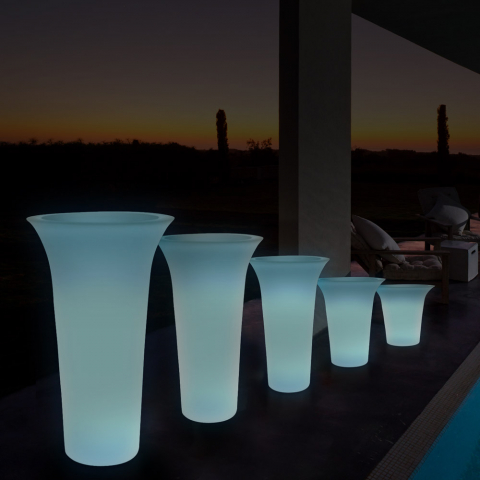 Vaso luminoso fluorescente design rotondo per esterno giardino Flos Fluo Promozione