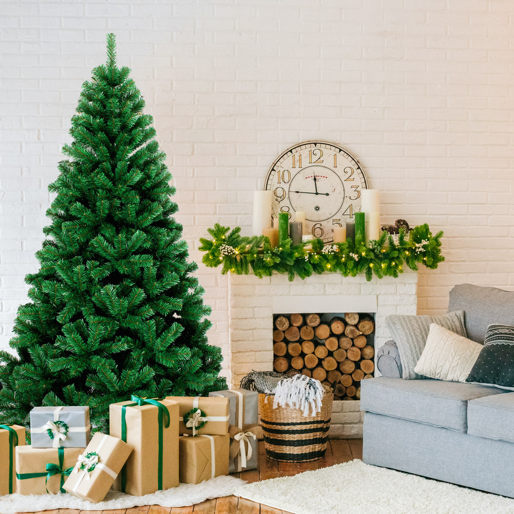 Künstlicher Klassischer Grüner PVC Weihnachtsbaum 180cm Stockholm