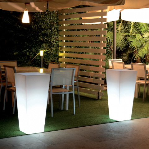 Vaso luminoso quadrato alto 85cm kit luce per esterno giardino Hydrus Promozione