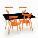 Set tavolo da pranzo 120x80cm nero 4 sedie design cucina ristorante bar Genk Catalogo