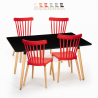 Set tavolo da pranzo 120x80cm nero 4 sedie design cucina ristorante bar Genk Costo