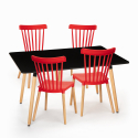 Set tavolo da pranzo 120x80cm nero 4 sedie design cucina ristorante bar Genk 
