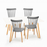 Set tavolo da pranzo bianco 120x80cm 4 sedie design cucina ristorante Bounty 