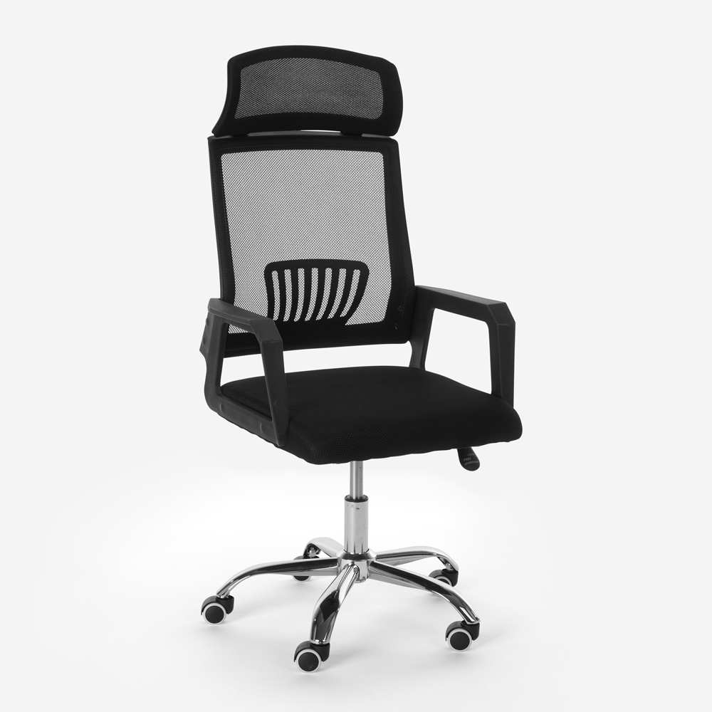 Sedia da ufficio design ergonomica basculante tessuto poggiatesta Baku