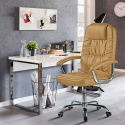Poltrona sedia per ufficio ergonomica imbottita in similpelle Commodus Coffee Vendita