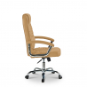 Poltrona sedia per ufficio ergonomica imbottita in similpelle Commodus Coffee Saldi