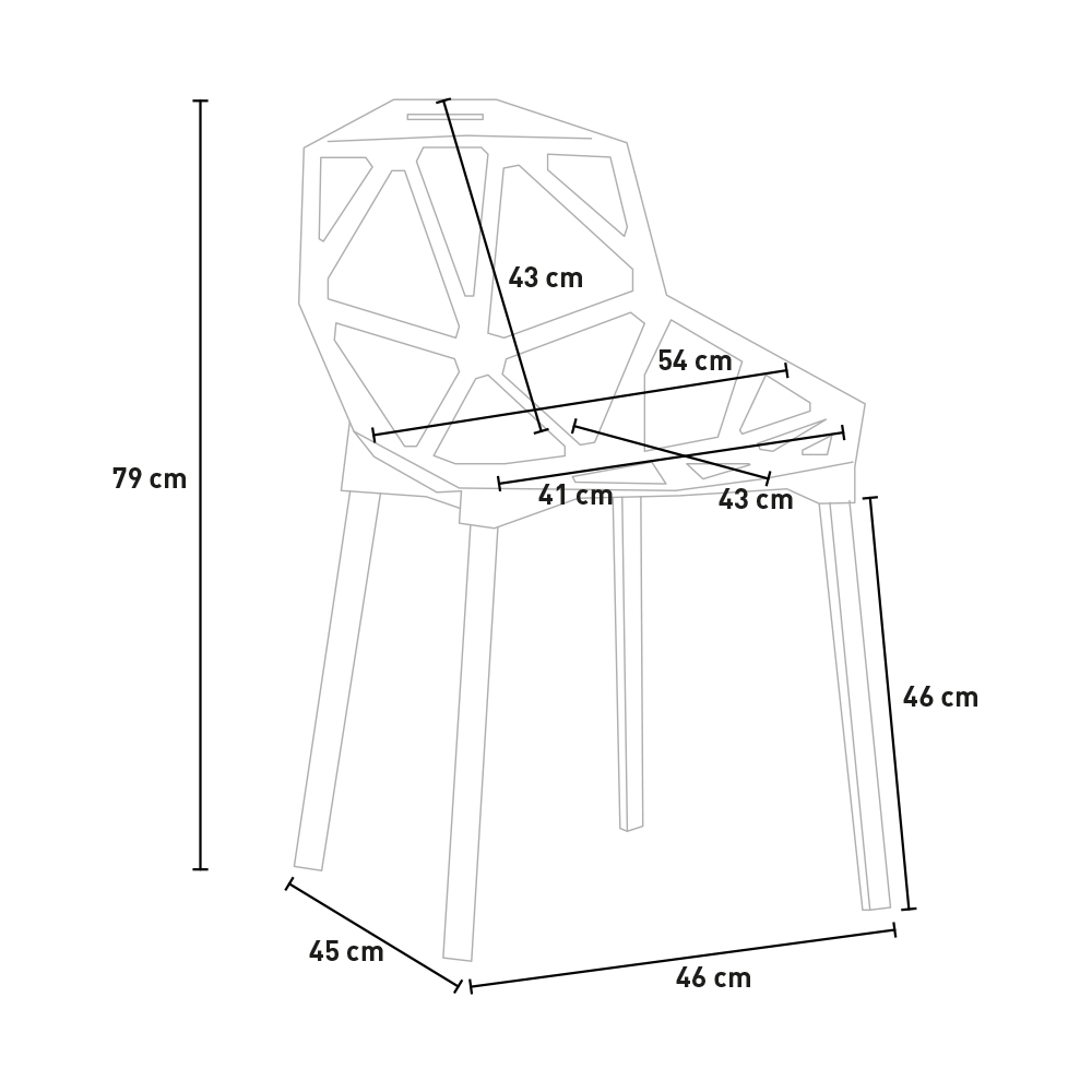 Sedia design geometrico moderno in plastica metallo Hexagonal - Foto 22 di 40