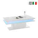 Tavolino da caffè salotto moderno con luce LED RGB 100x55cm Little Big Modello