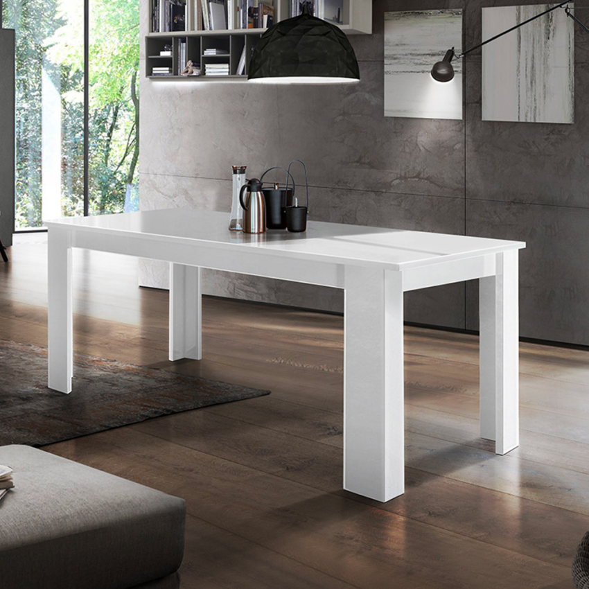 Tavolo bianco lucido allungabile 90x140-190 per sala da pranzo Jesi Light Promozione Tavolo bianco lucido allungabile 90x140-190 per sala da pranzo Jesi Light Promozione