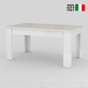 Tavolo bianco lucido allungabile 140-190x90cm per sala da pranzo Jesi Light Vendita