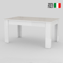 Tavolo bianco lucido allungabile 90x140-190 per sala da pranzo Jesi Light Vendita