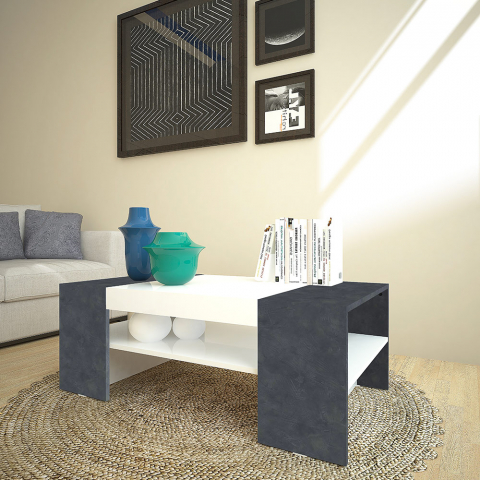 Tavolino basso da caffè 110x60cm soggiorno design moderno Cherry Ardesia
