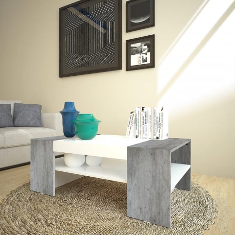 Tavolino da caffè soggiorno 110x60cm design moderno Cherry Concrete Promozione