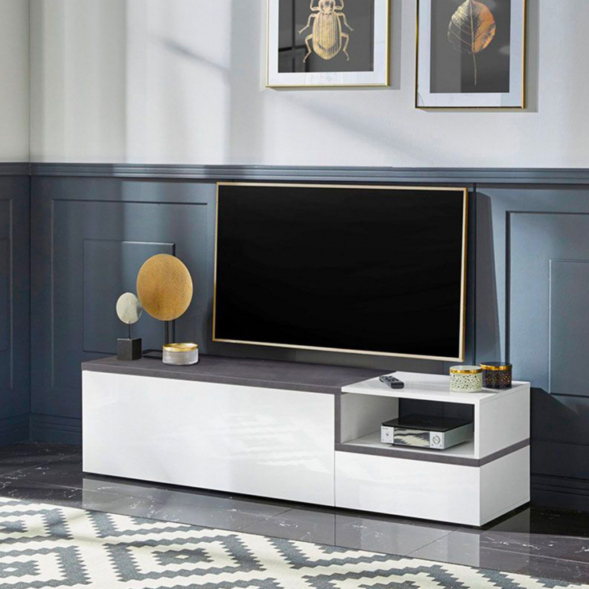 Diver MB Basic mobile porta TV soggiorno moderno marmo nero opaco
