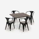 set tavolo 80x80cm design industriale 4 sedie stile Lix bar cucina hustle white Prezzo