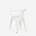 set tavolo 80x80cm design industriale 4 sedie stile bar cucina hustle white 