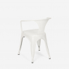 set tavolo 80x80cm design industriale 4 sedie stile bar cucina hustle white 