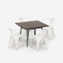 set design industriale tavolo 80x80cm 4 sedie stile cucina bar hustle Caratteristiche
