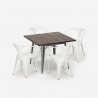 set design industriale tavolo 80x80cm 4 sedie stile cucina bar hustle Caratteristiche