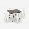 set 4 sedie stile tavolo 80x80cm design industriale bar cucina reims dark Caratteristiche
