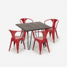 set 4 sedie stile Lix tavolo 80x80cm design industriale bar cucina reims dark Costo