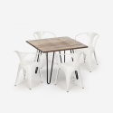 set design industriale tavolo 80x80cm 4 sedie stile cucina bar reims Modello