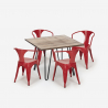 set design industriale tavolo 80x80cm 4 sedie stile Lix cucina bar reims Costo