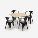 set tavolo 80x80cm design industriale 4 sedie stile Lix bar cucina reims light Scelta