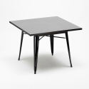 set cucina tavolo 80x80cm nero stile industriale 4 sedie Lix century black Acquisto