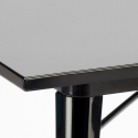 set cucina tavolo 80x80cm nero stile industriale 4 sedie Lix century black 