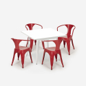 set 4 sedie Lix tavolo acciaio bianco 80x80cm industriale century white Costo
