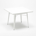 set 4 sedie Lix tavolo acciaio bianco 80x80cm industriale century white 