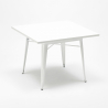 set 4 sedie Lix tavolo acciaio bianco 80x80cm industriale century white 