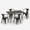 set cucina ristorante tavolo legno 120x60cm 4 sedie stile industriale wismar Scelta