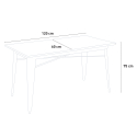 set design industriale tavolo 120x60cm 4 sedie stile cucina bar caster 