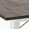 set tavolo cucina 80x80cm industriale 4 sedie Lix legno metallo hustle wood white 