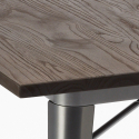set cucina industriale tavolo 80x80cm 4 sedie legno metallo hustle wood 